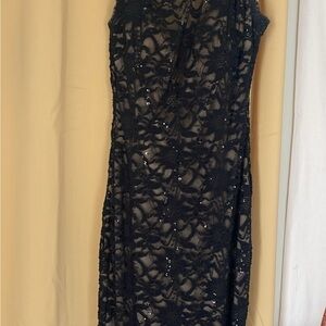 Windsor Elegant Black Lace Asymmetrical Dress